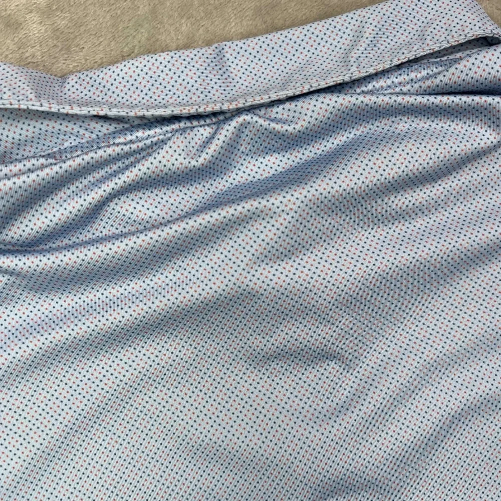Adidas Golf Polo Shirt Mens XL Blue Micro Dot Stretch‎ Performance Short Sleeve